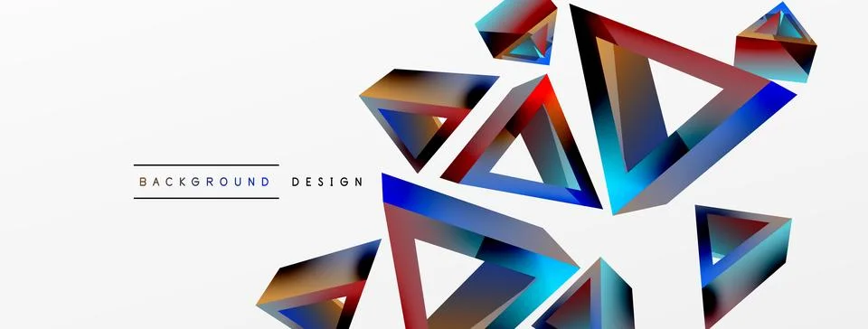 Triangle abstract background. 3d vector basic shape technology or business Stock Illustration