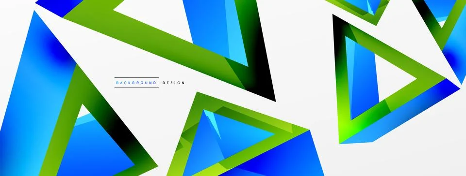 Triangle abstract background. 3d vector basic shape technology or business Stock Illustration