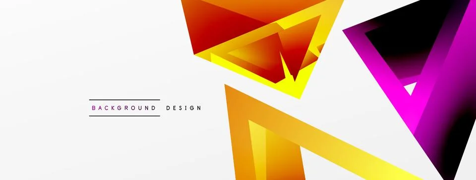 Triangle abstract background. 3d vector basic shape technology or business Stock Illustration