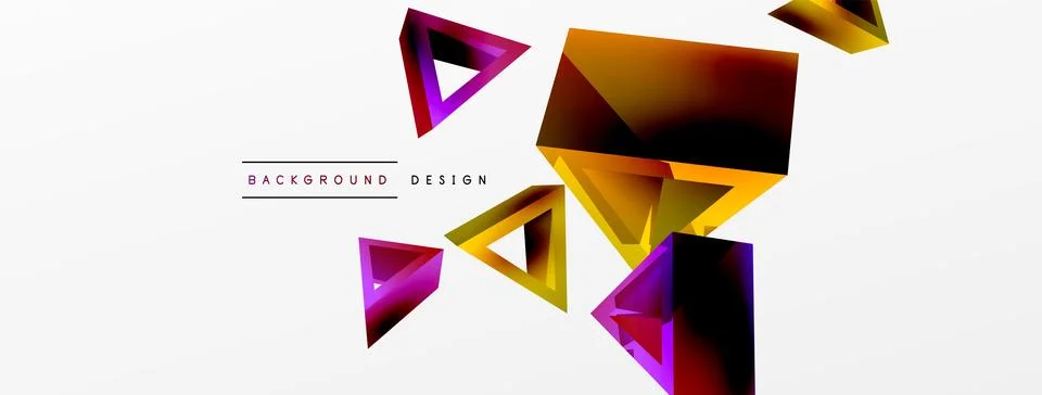 Triangle abstract background. 3d vector basic shape technology or business Stock Illustration