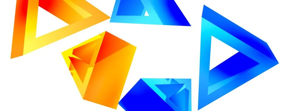 Triangle abstract background. 3d vector basic shape technology or business 스톡 일러스트