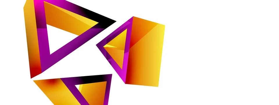 Triangle abstract background. 3d vector basic shape technology or business Illustrazione stock