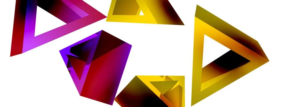 Triangle abstract background. 3d vector basic shape technology or business 스톡 일러스트