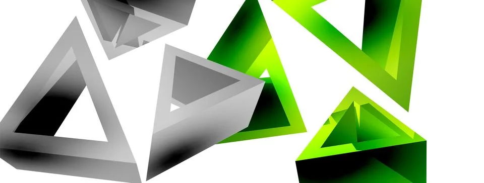 Triangle abstract background. 3d vector basic shape technology or business Illustrazione stock