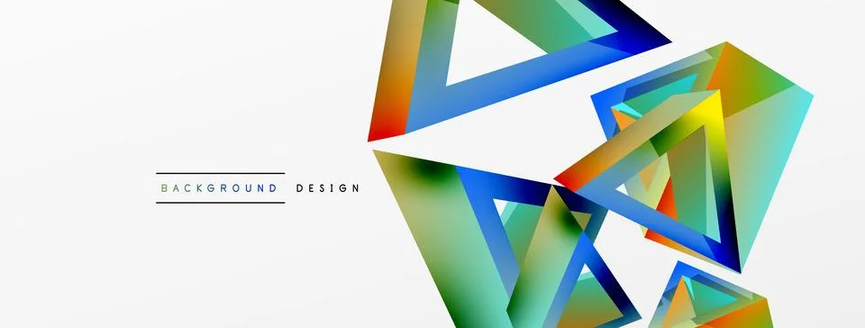 Triangle abstract background. 3d vector basic shape technology or business 스톡 일러스트