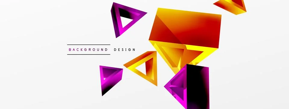 Triangle abstract background. 3d vector basic shape technology or business Illustrazione stock