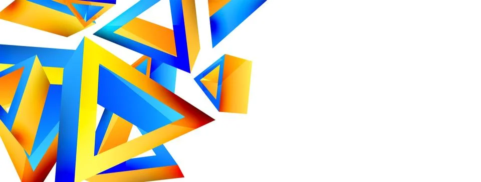 Triangle abstract background. 3d vector basic shape technology or business Stock Illustration