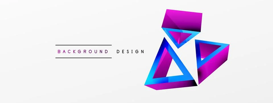 Triangle abstract background. 3d vector basic shape technology or business Illustrazione stock