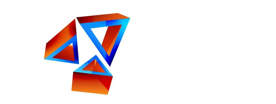 Triangle abstract background. 3d vector basic shape technology or business Stock Illustration