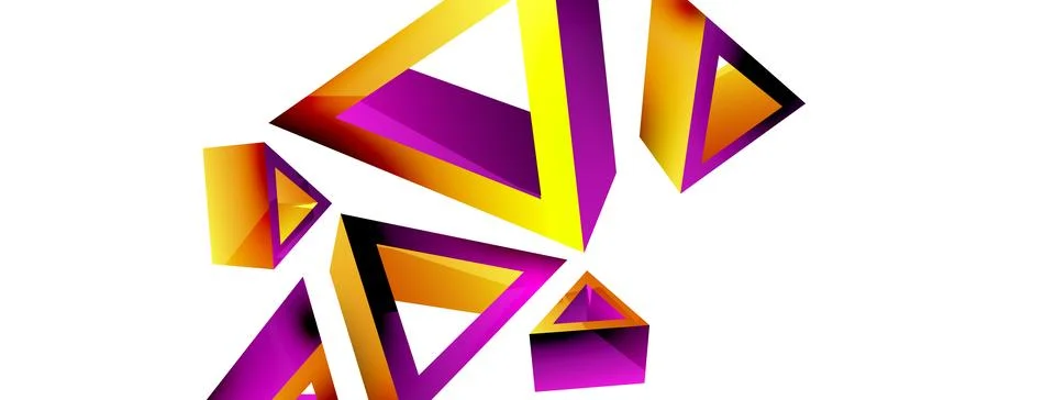 Triangle abstract background. 3d vector basic shape technology or business 스톡 일러스트