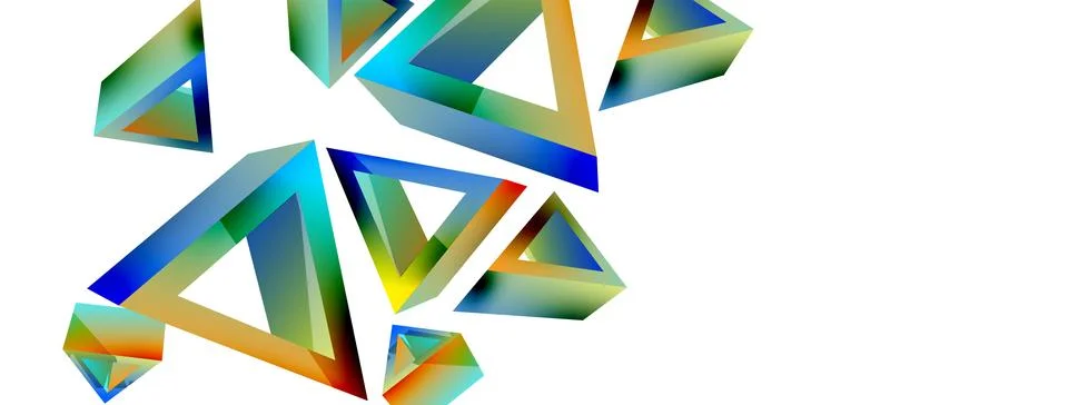 Triangle abstract background. 3d vector basic shape technology or business Stock Illustration