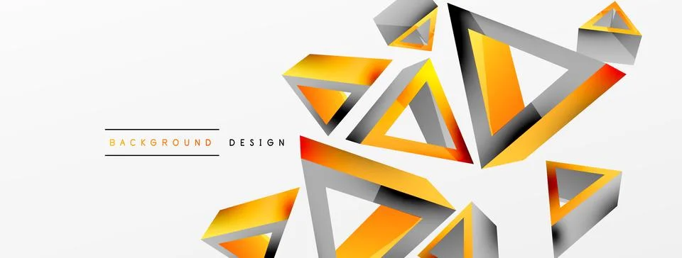 Triangle abstract background. 3d vector basic shape technology or business Stock Illustration