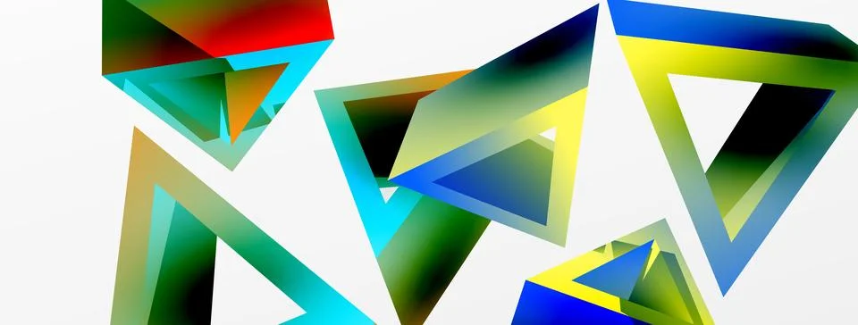 Triangle abstract background. 3d vector basic shape technology or business Stock Illustration