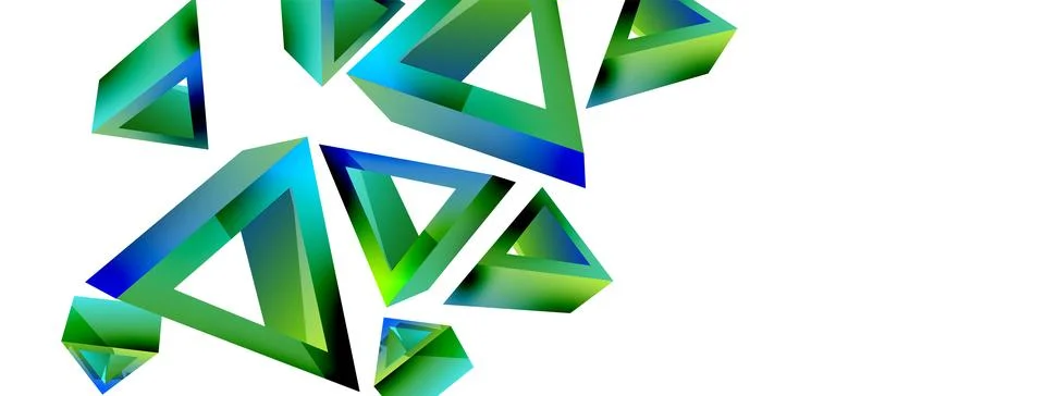 Triangle abstract background. 3d vector basic shape technology or business Stock Illustration