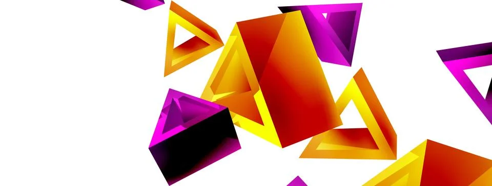 Triangle abstract background. 3d vector basic shape technology or business Stock-Illustration