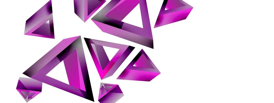 Triangle abstract background. 3d vector basic shape technology or business 스톡 일러스트