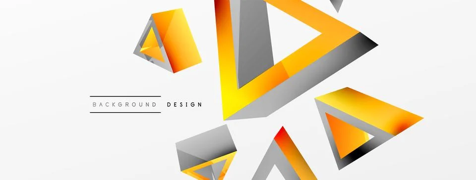 Triangle abstract background. 3d vector basic shape technology or business Stock Illustration