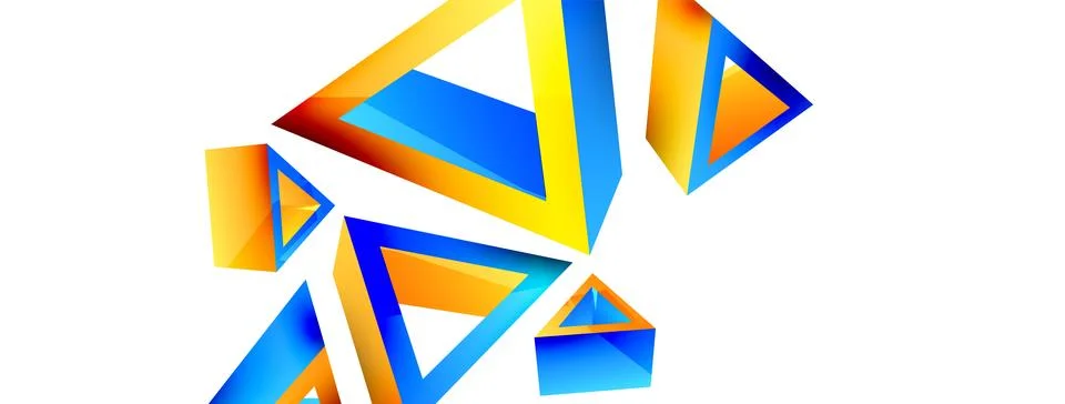 Triangle abstract background. 3d vector basic shape technology or business イラスト素材