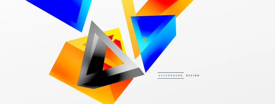 Triangle abstract background. 3d vector basic shape technology or business 스톡 일러스트
