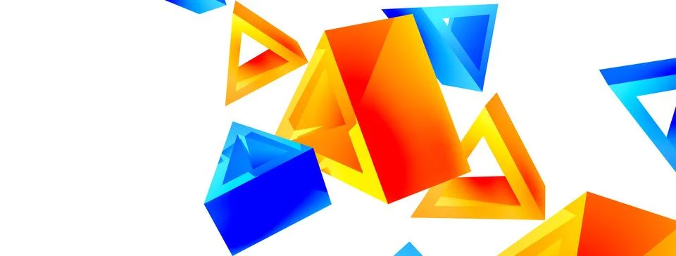 Triangle abstract background. 3d vector basic shape technology or business Stock Illustration
