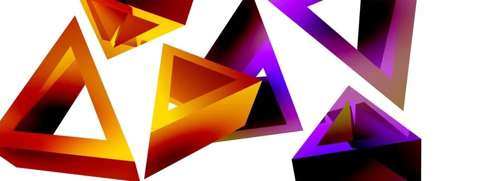 Triangle abstract background. 3d vector basic shape technology or business Stock Illustration
