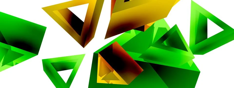 Triangle abstract background. 3d vector basic shape technology or business Stock Illustration