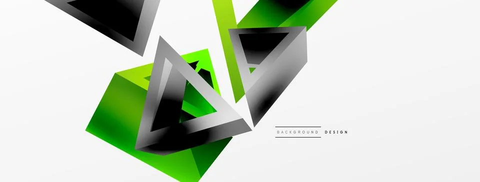 Triangle abstract background. 3d vector basic shape technology or business 스톡 일러스트