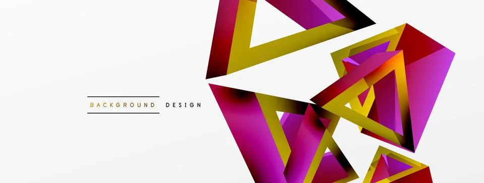 Triangle abstract background. 3d vector basic shape technology or business Stock Illustration