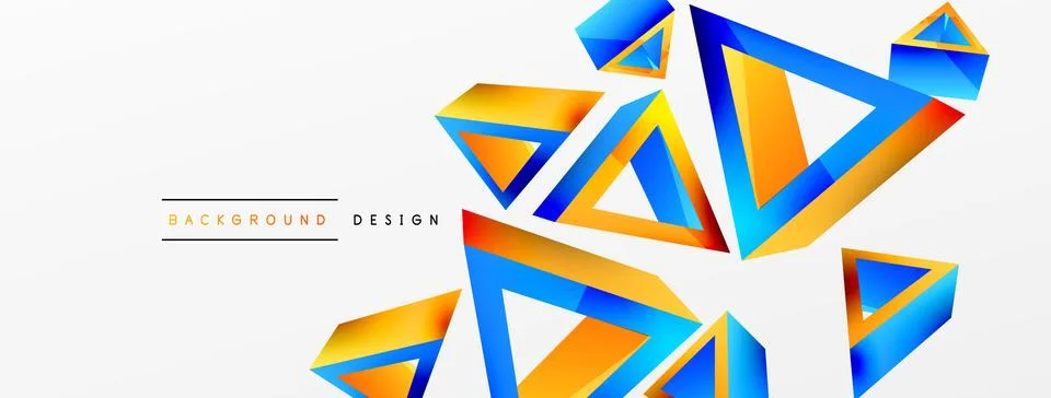 Triangle abstract background. 3d vector basic shape technology or business Stock Illustration