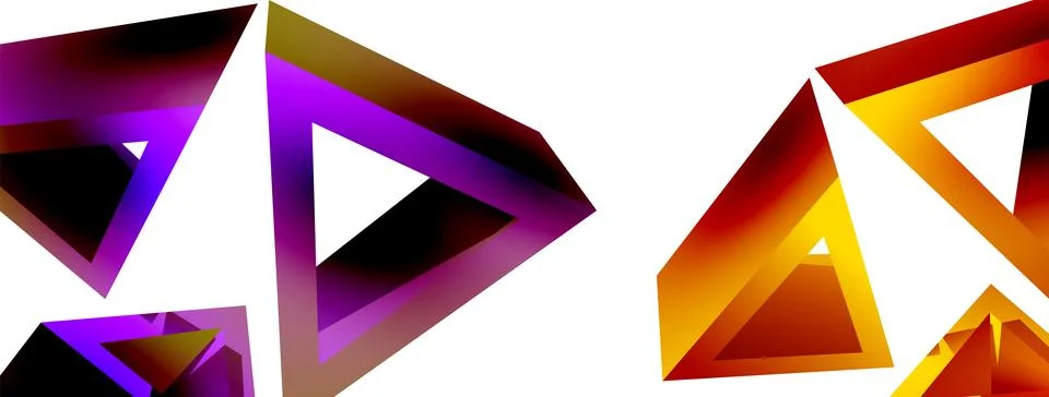 Triangle abstract background. 3d vector basic shape technology or business Stock Illustration