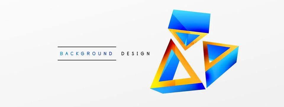 Triangle abstract background. 3d vector basic shape technology or business Stock Illustration