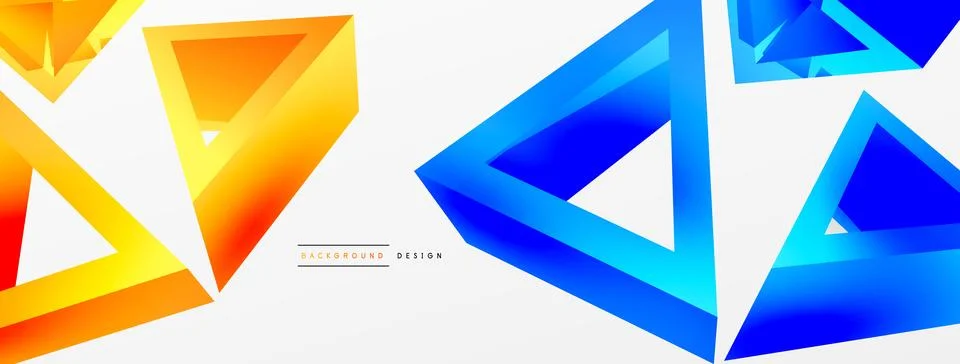 Triangle abstract background. 3d vector basic shape technology or business Stock Illustration