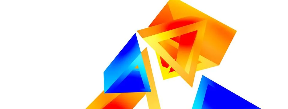 Triangle abstract background. 3d vector basic shape technology or business Stock Illustration