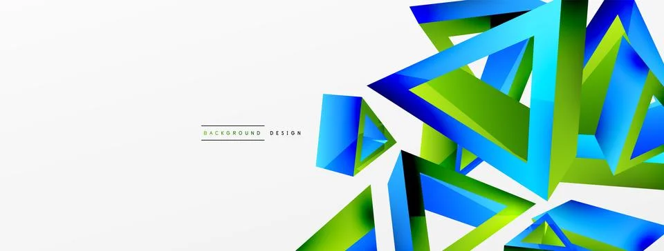 Triangle abstract background. 3d vector basic shape technology or business Stock Illustration