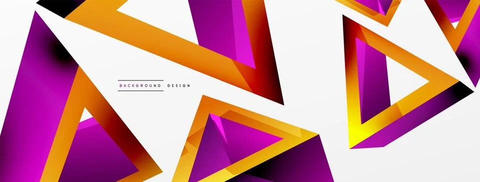 Triangle abstract background. 3d vector basic shape technology or business Stock Illustration
