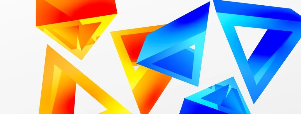 Triangle abstract background. 3d vector basic shape technology or business Stock Illustration