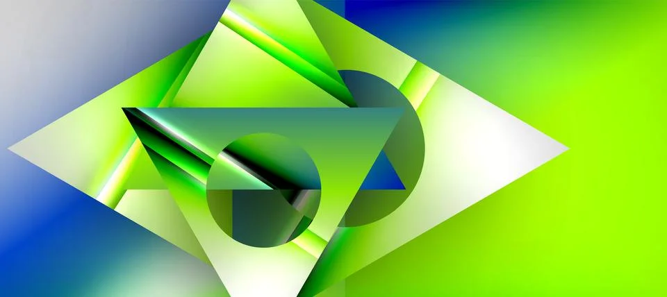 Triangle abstract background with shiny and glossy effects. Vector Illustration Stock Illustration