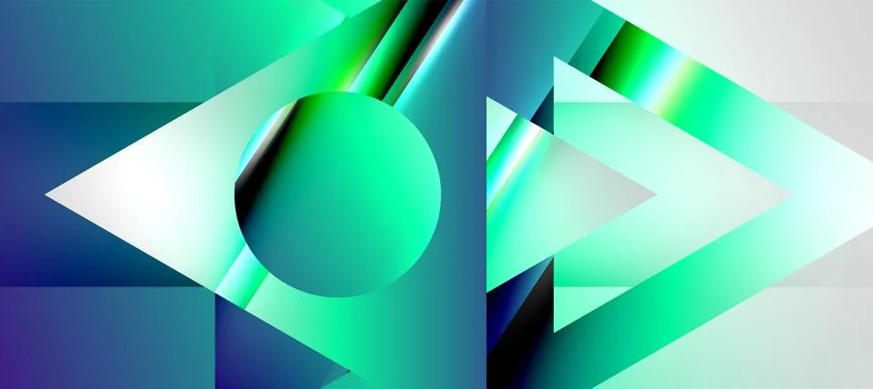 Triangle abstract background with shiny and glossy effects. Vector Illustration Stock Illustration