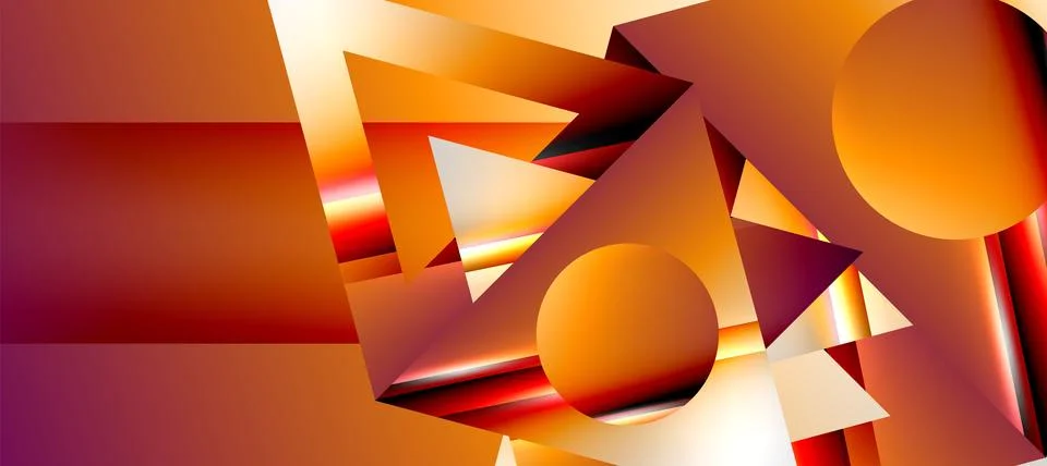 Triangle abstract background with shiny and glossy effects. Vector Illustration Stock Illustration
