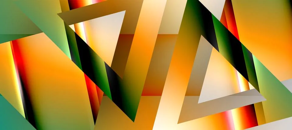 Triangle abstract background with shiny and glossy effects. Vector Illustration Stock Illustration