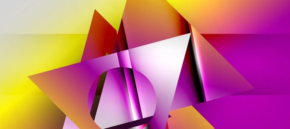 Triangle abstract background with shiny and glossy effects. Vector Illustration Stock Illustration