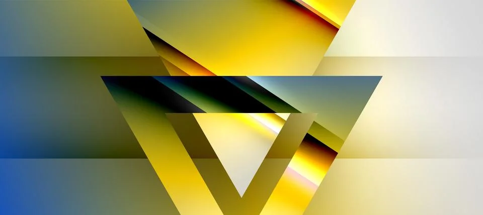 Triangle abstract background with shiny and glossy effects. Vector Illustration Illustrazione stock