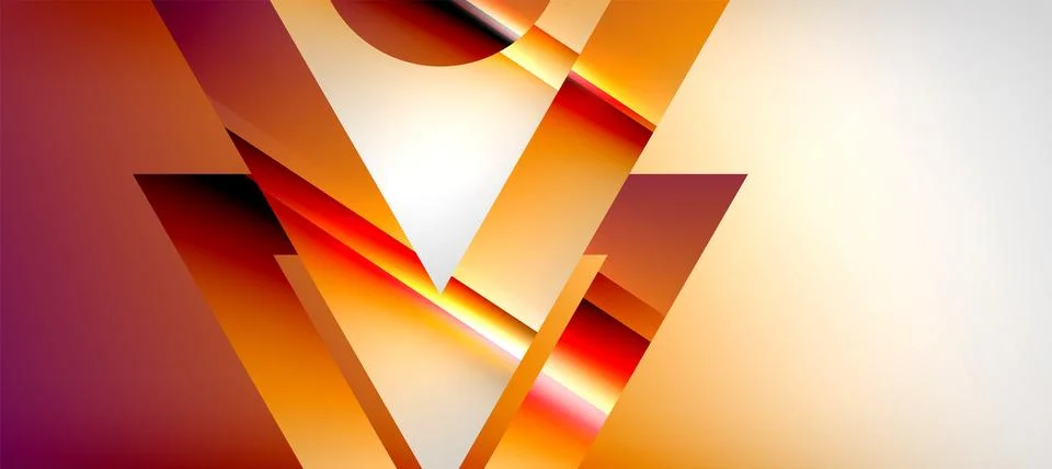 Triangle abstract background with shiny and glossy effects. Vector Illustration Stock Illustration