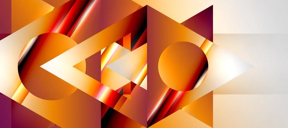Triangle abstract background with shiny and glossy effects. Vector Illustration Illustrazione stock