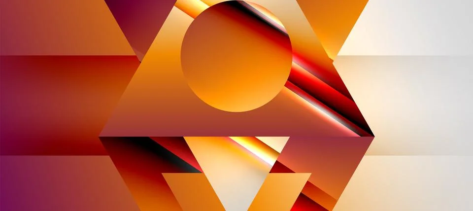 Triangle abstract background with shiny and glossy effects. Vector Illustration Stock Illustration