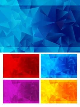 Triangle Abstract Backgrounds Five Colors Stock Illustration