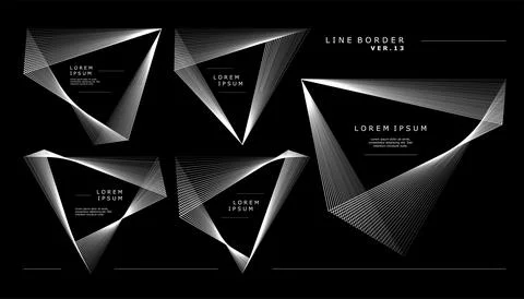 Triangle abstract blend lines border design template. Abstract border design. Stock Illustration