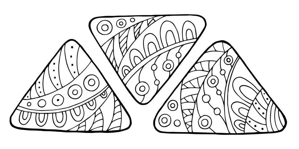 Triangle abstract doodle pattern graphic art black white illustration vector 스톡 일러스트