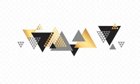 Triangle abstract golden vector background Illustrazione stock