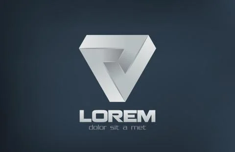 Triangle abstract impossible looped vector logo design template. Stock Illustration